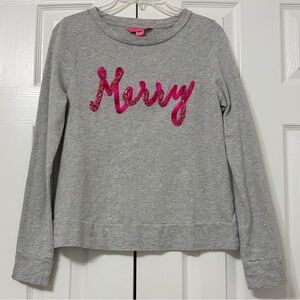 Women's Lilly Pulitzer Gray Rami Merry Graphic Christmas Sweatshirt XS